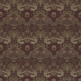 Ткань Morris / PEACOCK & DRAGON Moss/Wine - DM6W230300